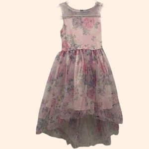 Pink Flowered Dress Formal with Butterflies 🦋